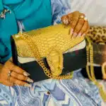 Snake Leather Bag Old Golden - Image 4