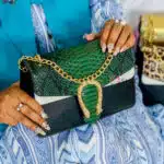 Snake Leather Bag Old Green - Image 3